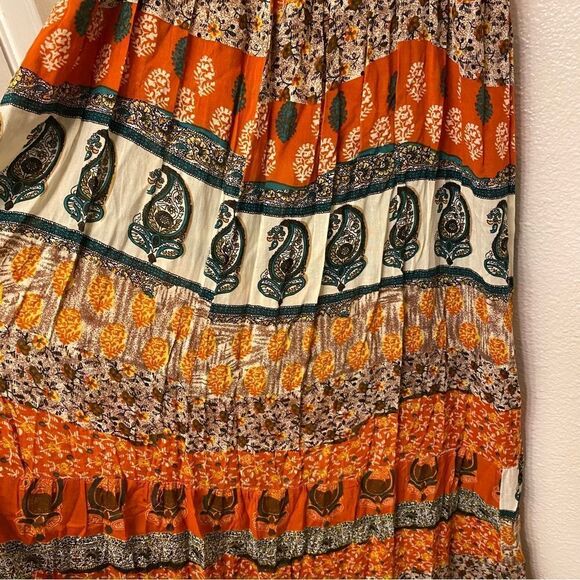 Forever 21 boho Paisley print patchwork Spaghetti country Dress Y2K maxi M - Picture 8 of 13